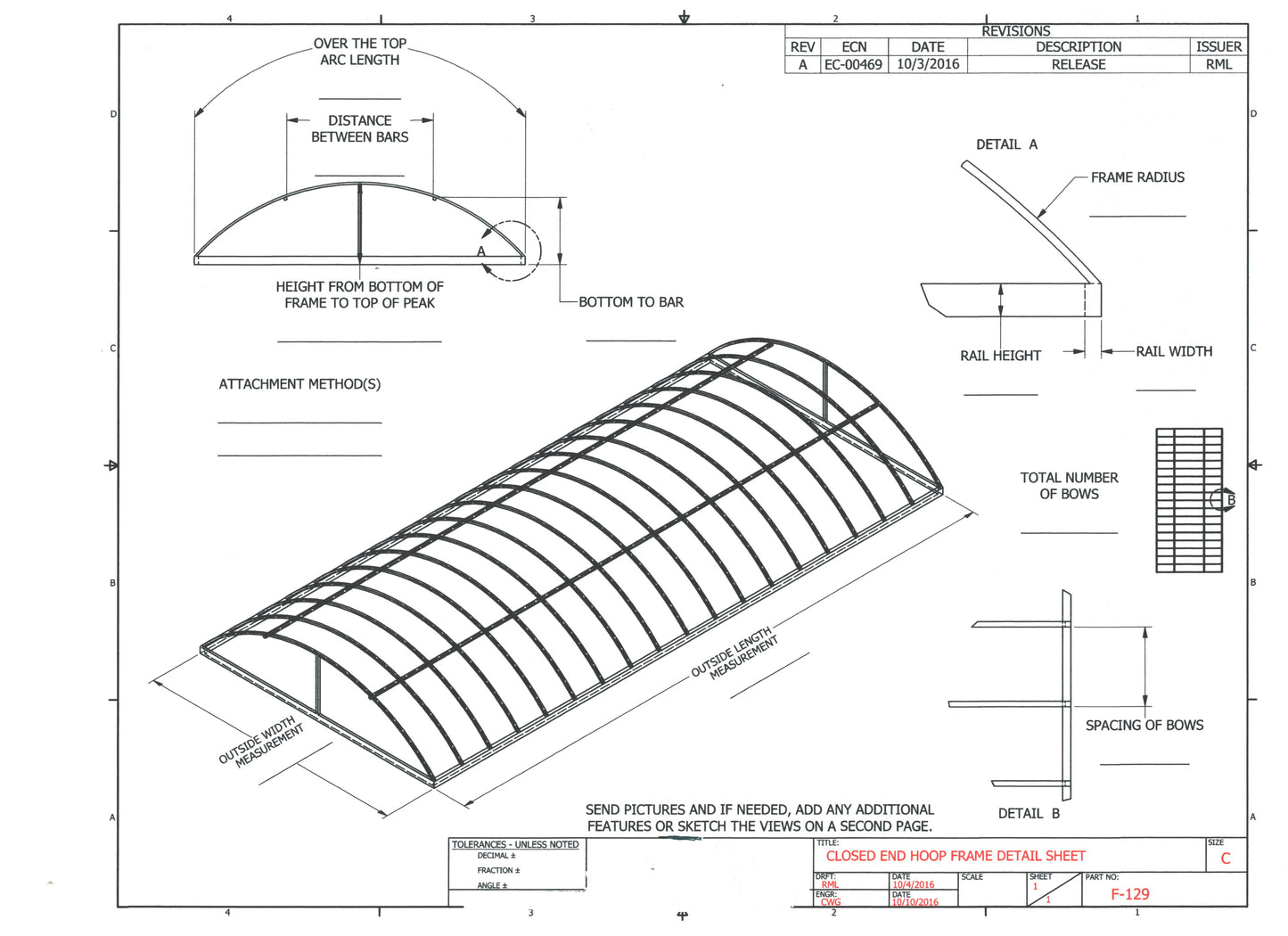 Closed End Hoop Frame Boat Lift Canopy