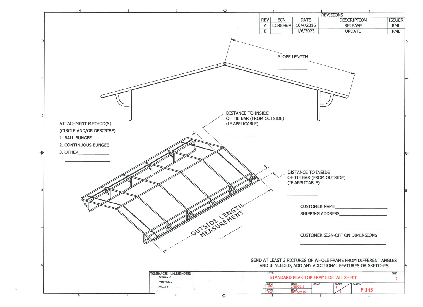 Boat Lift Canopy for Standard Peak Top w Drop Frame