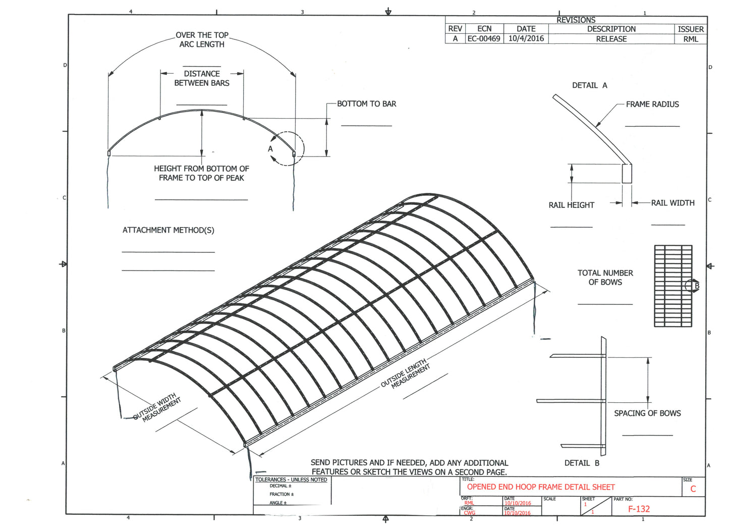 Opened End Hoop Frame Boat Lift Canopy