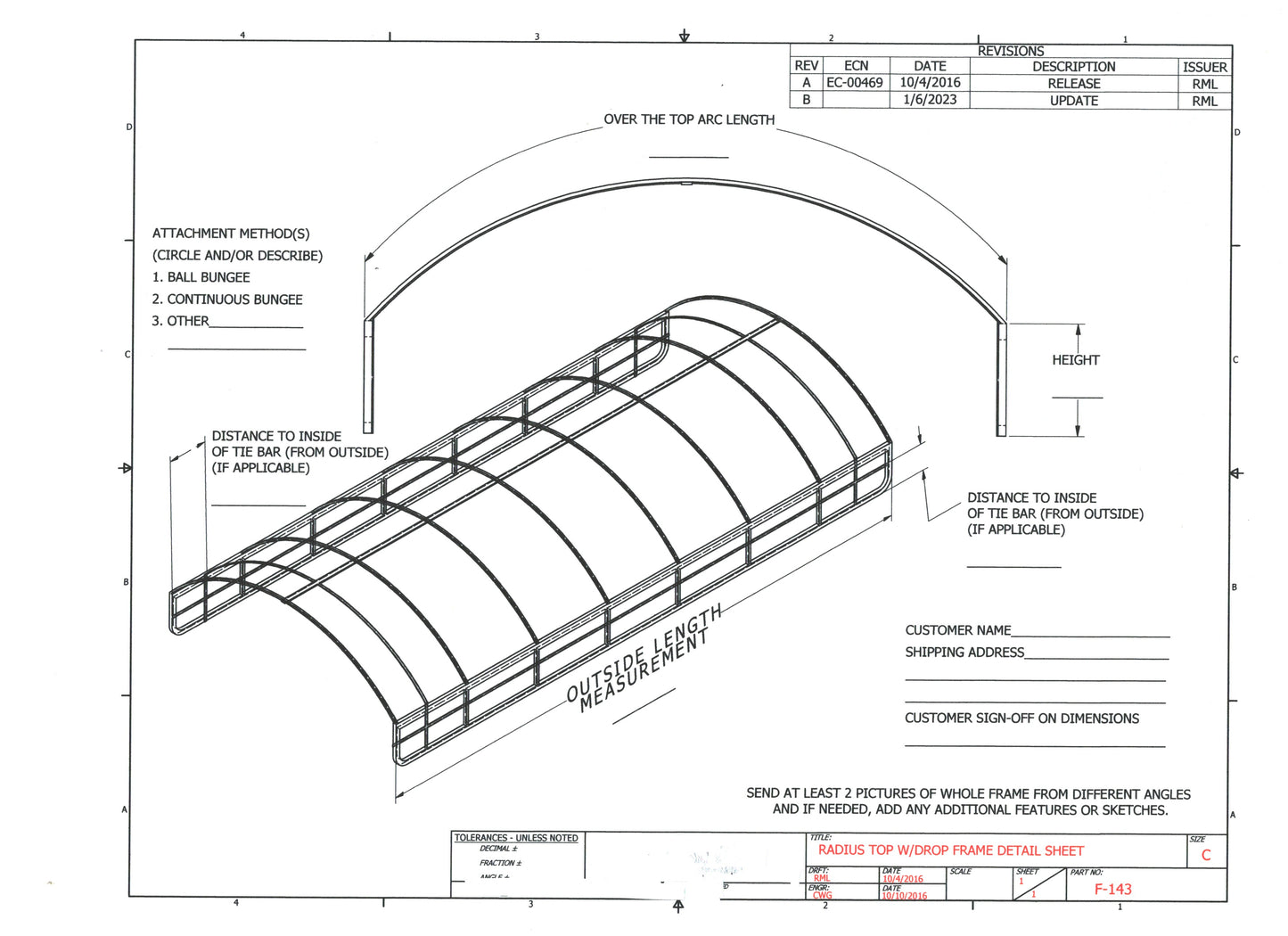 Boat Lift Canopy Radius Top with Drop Frame