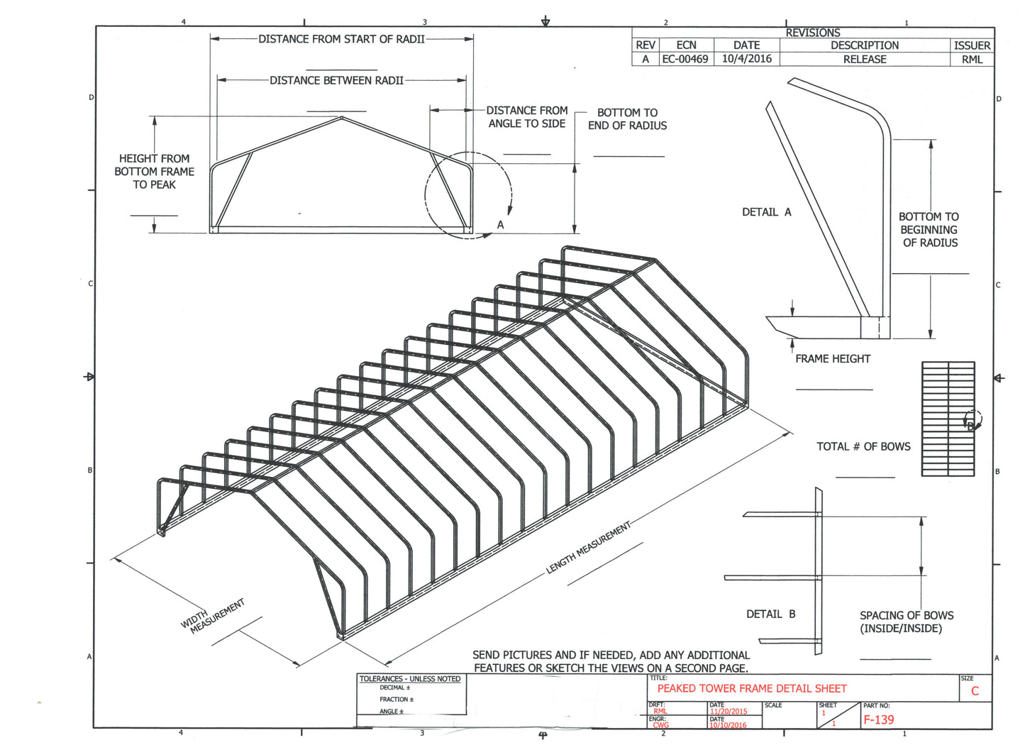 Boat Lift Canopy for Peaked Tower Frame
